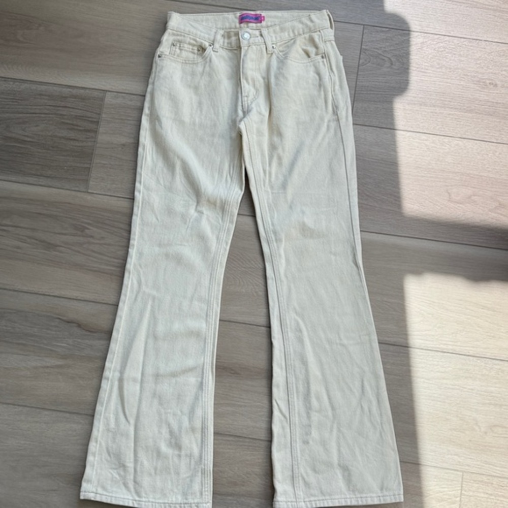 Edikted Cream Wide Leg Jeans